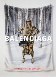 Balenciaga Winter Forest Sunflower Print Flannel Sofa Throw Blanket BA204